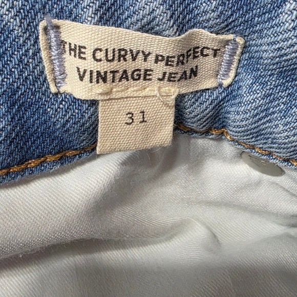 Madewell The Curvy Perfect Vintage Jean Light Wash Distressed Size 31 - Picture 4 of 9